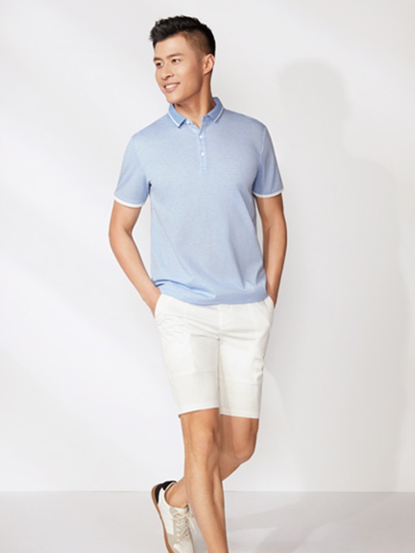 虎豹男装2022秋冬季白色短裤