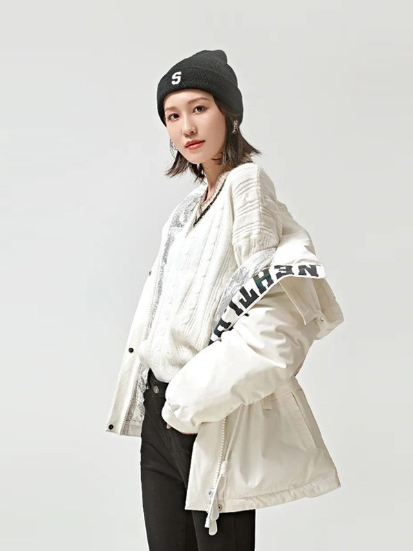 习素女装2022秋冬季白色棉服