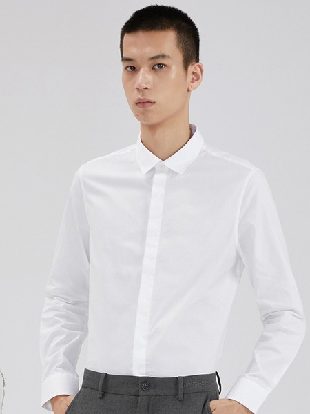 GXG男装2022秋冬季白色衬衫