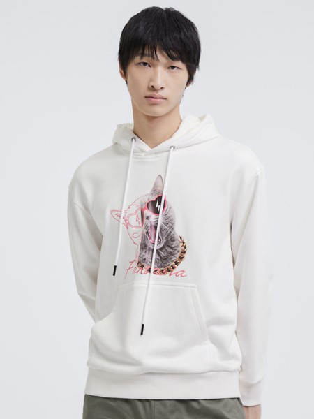 GXG男装2022秋冬季白色卫衣