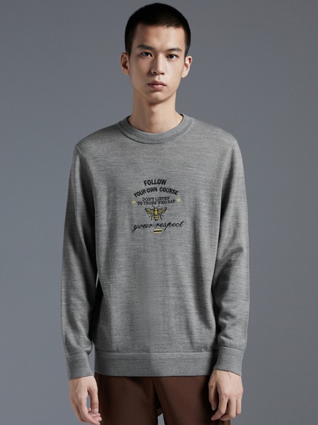 GXG男装2022秋冬季灰色T恤