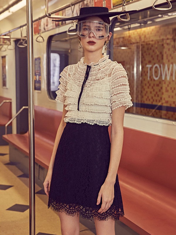 D2C女装2022春夏季黑色短裙