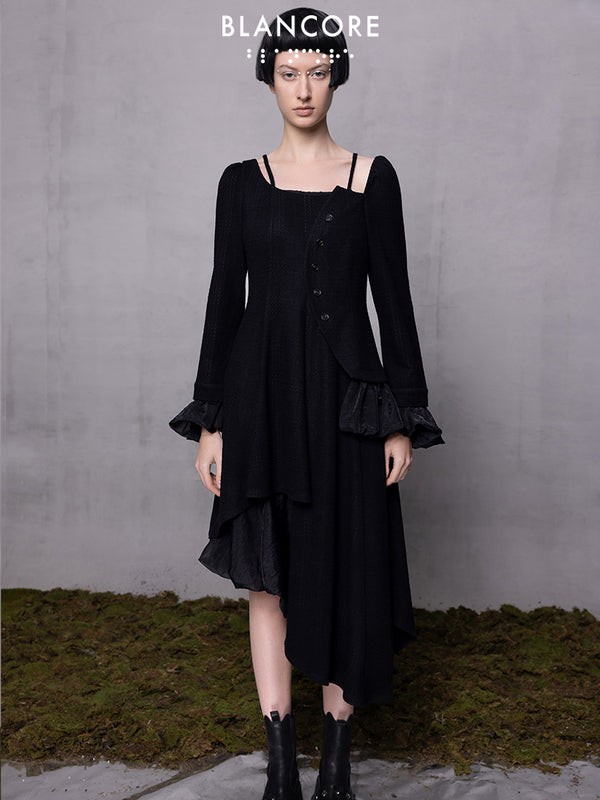 Blancore女装2022秋冬季黑色长裙