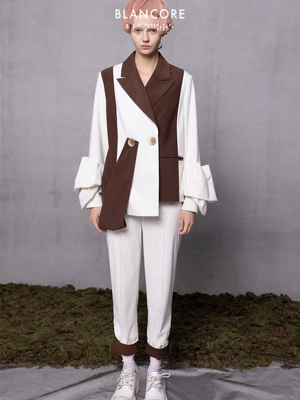 Blancore女装2022秋冬季拼色套装