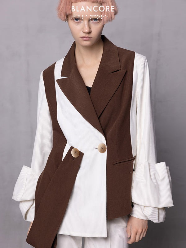 Blancore女装2022秋冬季拼色套装