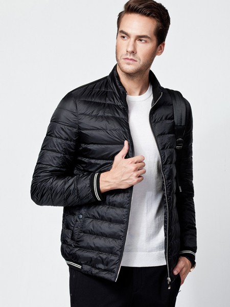 蒙蒂埃莫男装2022秋冬季黑色羽绒服