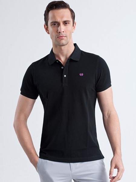 蒙蒂埃莫男装2022秋冬季黑色polo衫