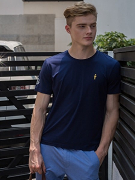 沙斐洛safnew男装2022春夏季藏蓝色T恤