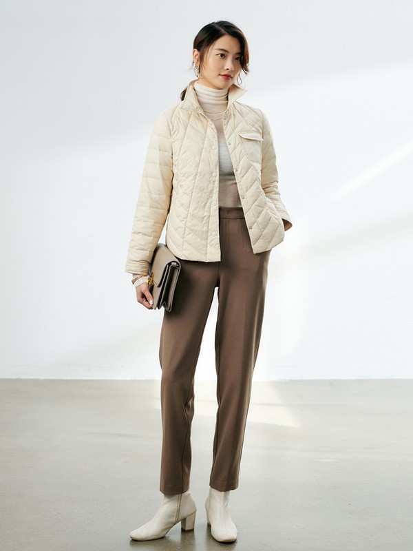 初棉2022秋冬季咖啡色长裤