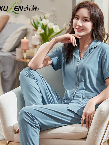 轩靓内衣2022秋冬季蓝色家居服