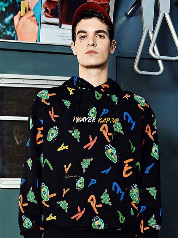 背靠背运动装2022秋冬季黑色卫衣