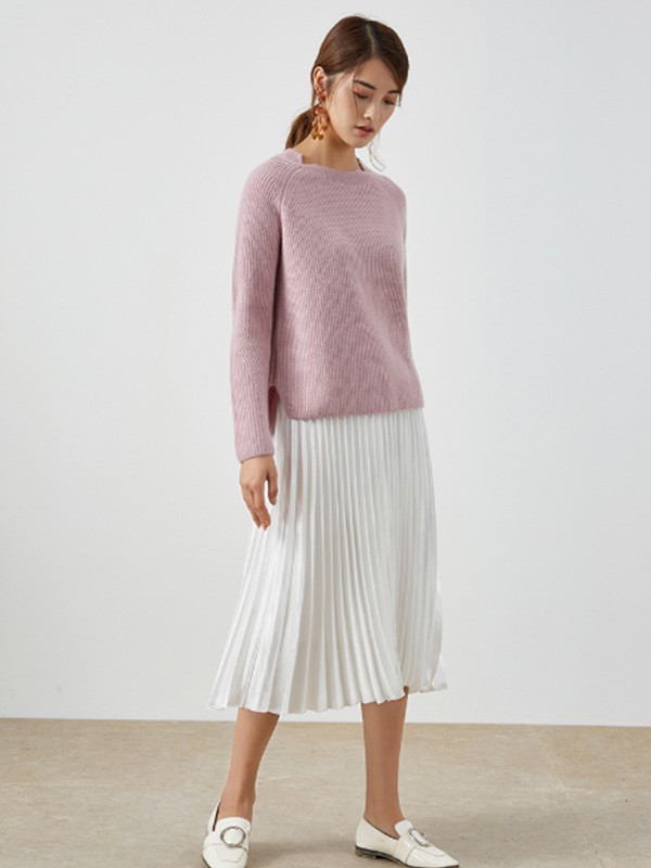 春竹女装2022秋冬季粉色毛衣