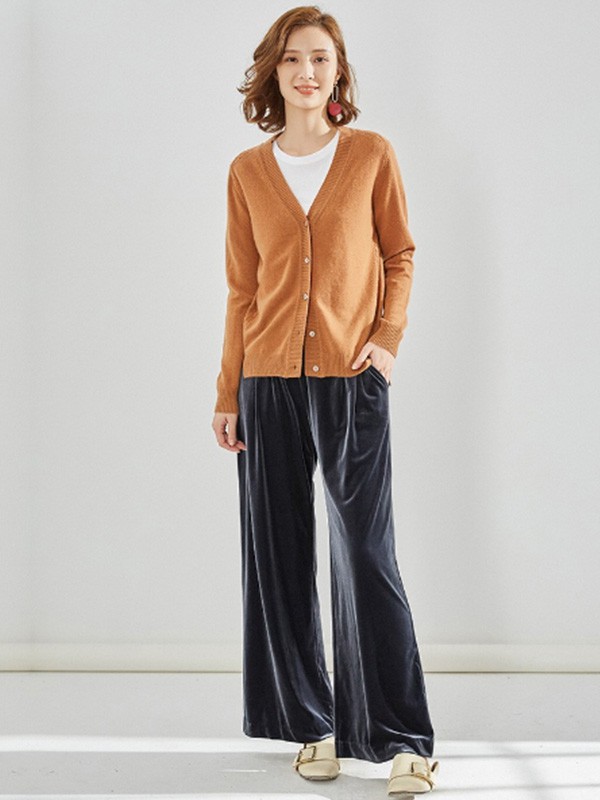 春竹女装2022秋冬季黑色阔腿裤