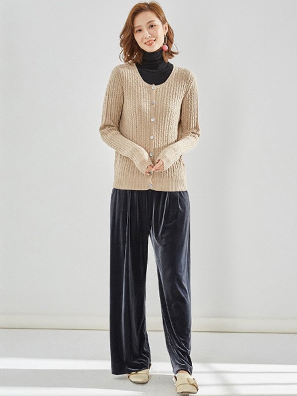 春竹女装2022秋冬季黑色阔腿裤