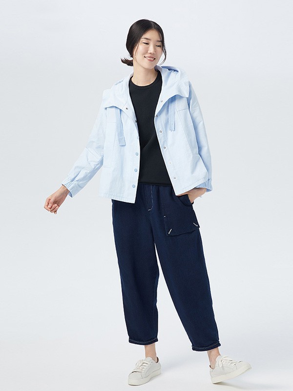 斯琴女装2022秋冬季藏蓝色长裤