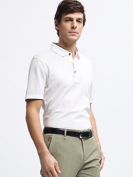 杰凡尼男装2022秋冬季白色polo衫