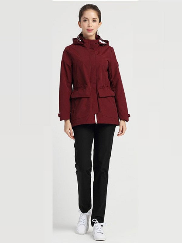 Rapido/雳霹道女装2022秋冬季酒红色外套