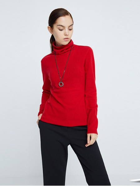 柯罗芭/KLOVA女装2022秋冬季红色毛衣