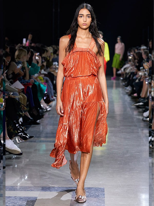 Rochas女装2022秋冬季橙色连衣裙