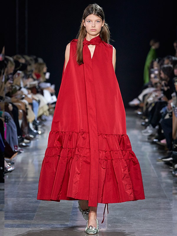 Rochas女装2022秋冬季红色连衣裙