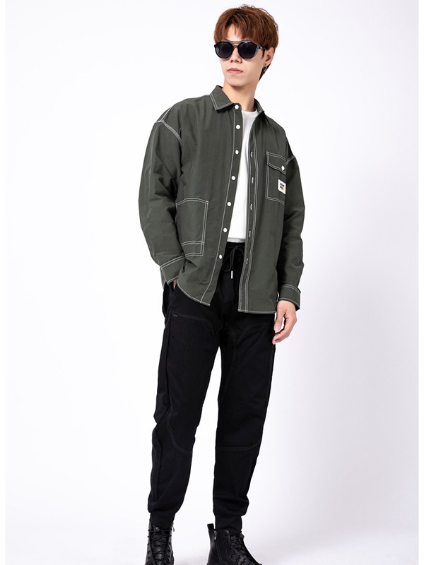 汉哲思男装2022秋冬季黑色衬衫