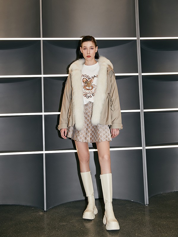 碧淑黛芙女装2022秋冬季灰色百褶裙