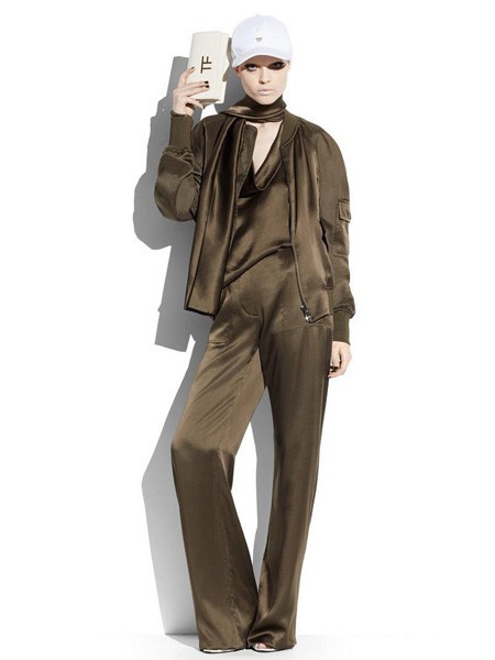 汤姆·福特女装2022秋冬季军绿色西装