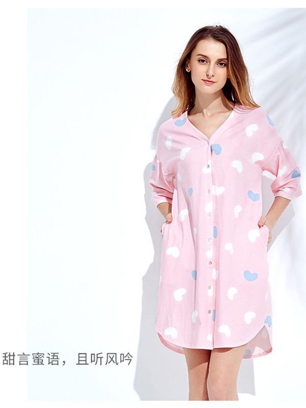 蝶安芬内衣2022秋冬季粉色家居服