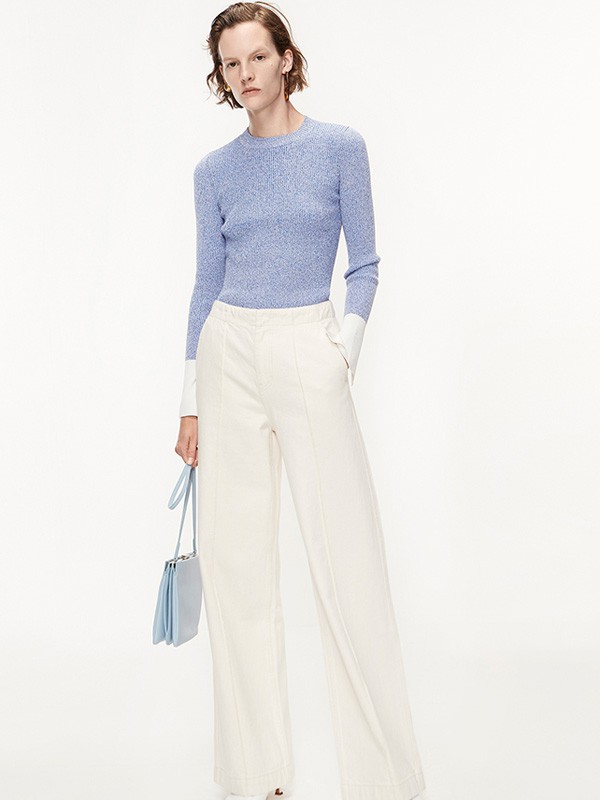 Edition10女装2022秋冬季紫色针织衫