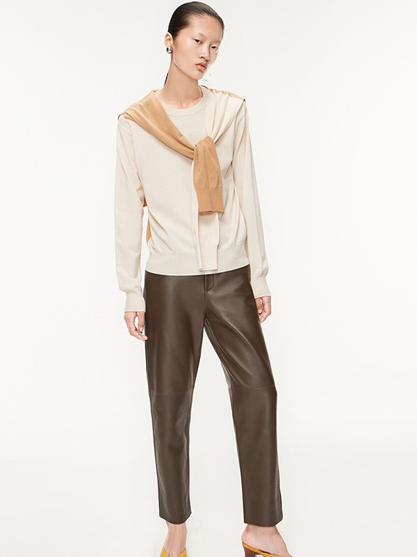 Edition10女装2022秋冬季白色针织衫