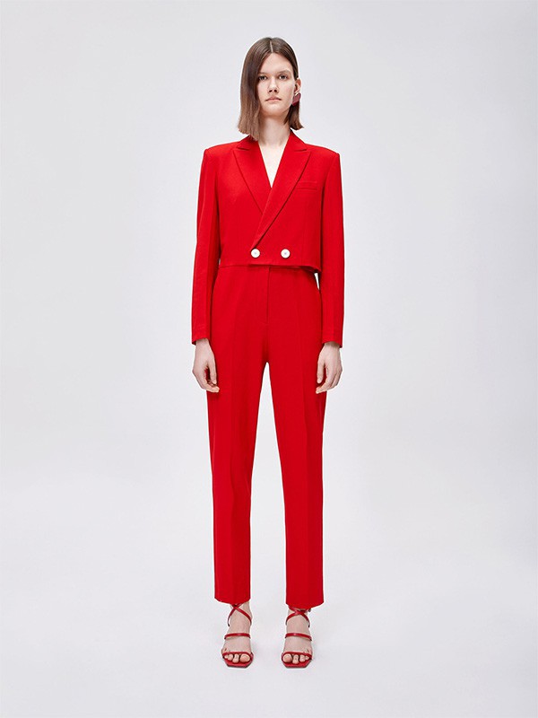 Edition10女装2022秋冬季红色长裤