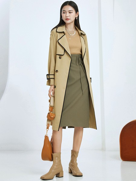 朵以女装2022秋冬季军绿色半身裙