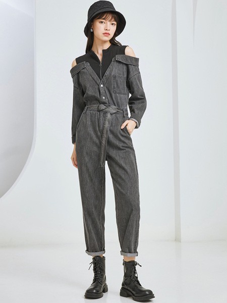 朵以女装2022秋冬季灰色连体裤