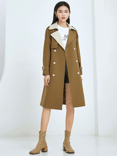 朵以女装2022秋冬季棕色大衣
