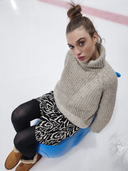 思忆说女装2022秋冬季灰色毛衣