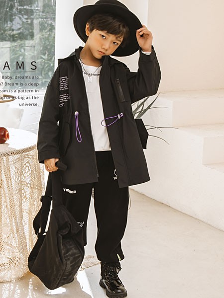 YUTU羽图童装2022春夏季黑色外套