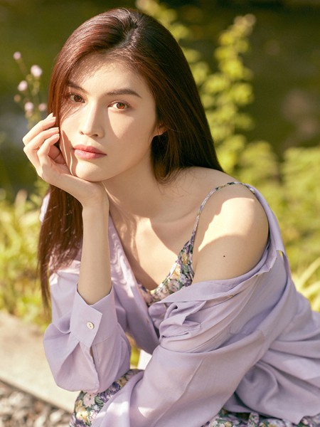 伊芙丽女装2022春夏季紫色衬衫