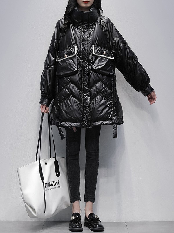 久拉拉2022秋冬季黑色棉服