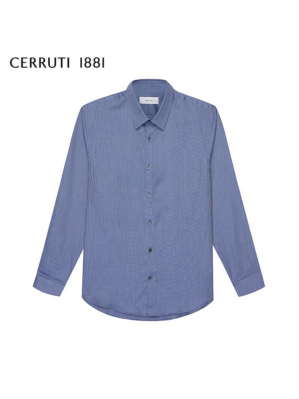 切瑞蒂2022秋冬季蓝色衬衫