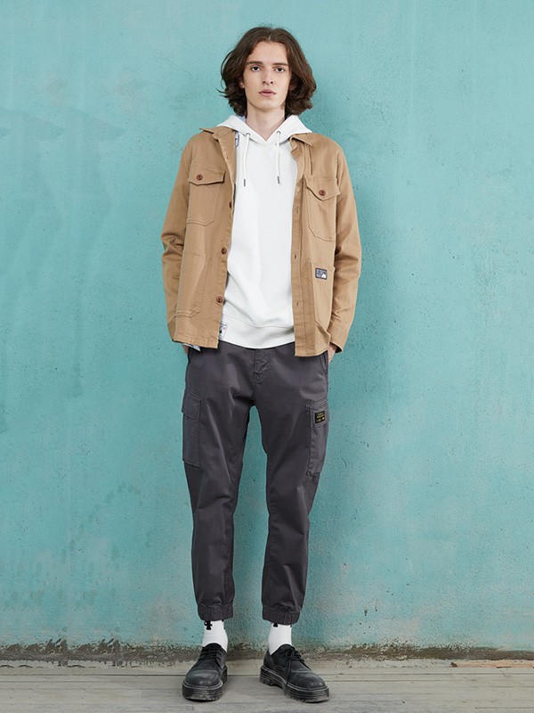 plory男装2022秋冬季白色卫衣