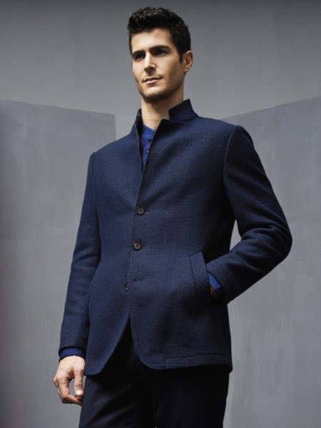 罗茜奥男装2022秋冬季藏蓝色外套