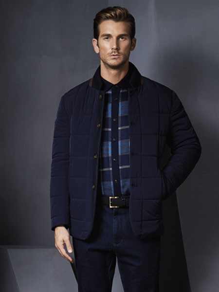 罗茜奥男装2022秋冬季藏蓝色外套