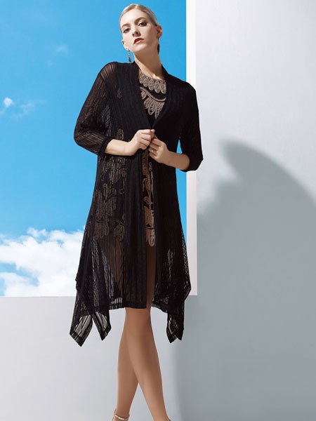 丹妮丽人女装2022春夏季黑色连衣裙