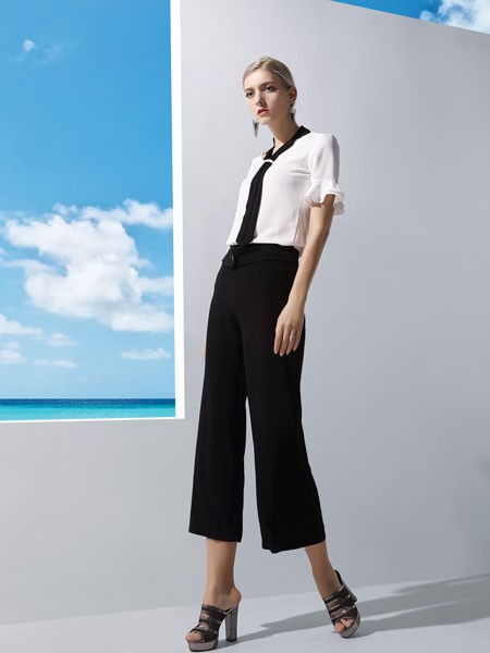 丹妮丽人女装2022春夏季黑色长裤