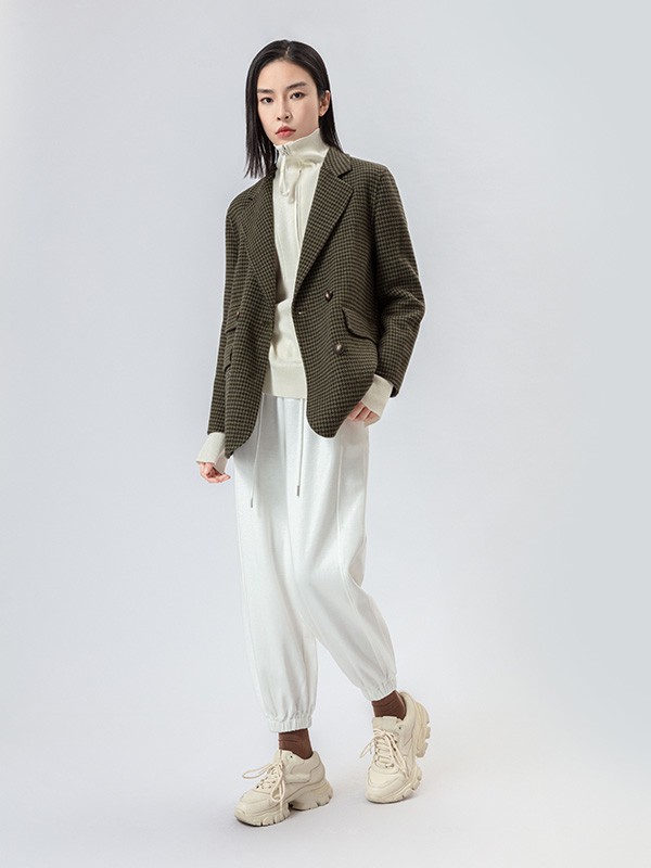 卡蔓2022秋冬季白色长裤