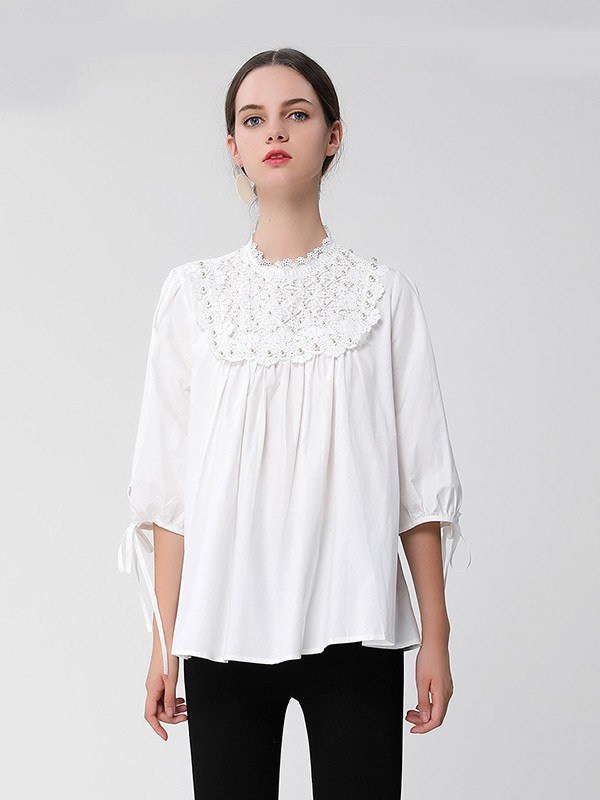 百奢女装2023春夏季白色衬衫