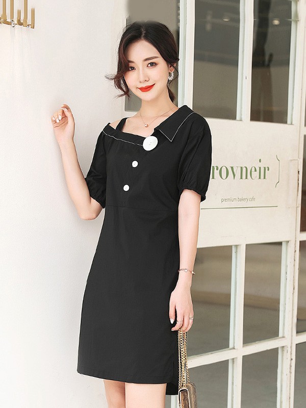 FelipeVarela女装2023春夏季黑色连衣裙