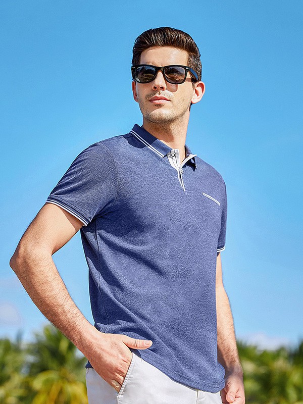 乐刻休闲装2023春夏季紫色polo衫