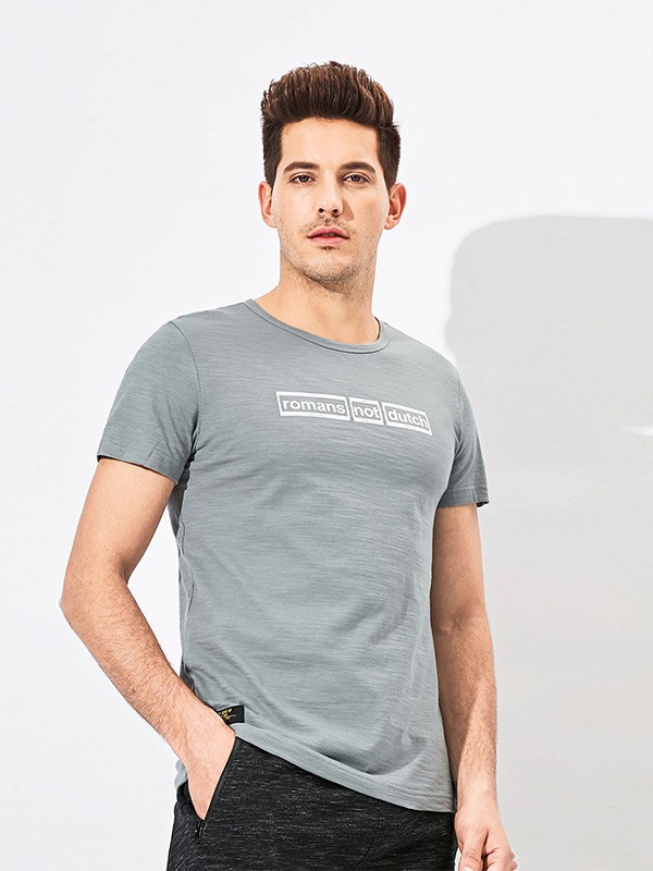 乐刻休闲装2023春夏季灰色T恤