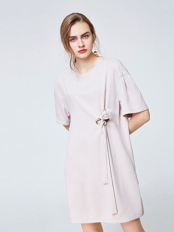 乐刻休闲装2023春夏季粉色连衣裙